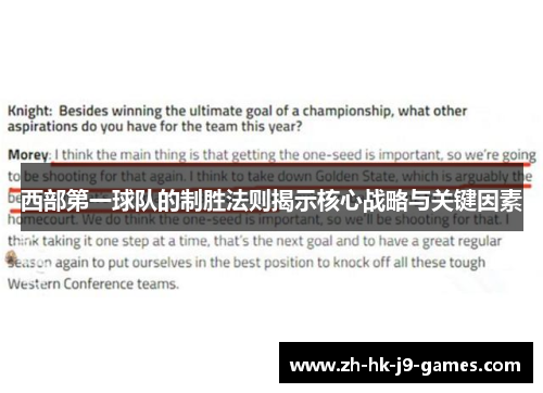西部第一球队的制胜法则揭示核心战略与关键因素 西部第一球队的制胜法则揭示核心战略与关键因素